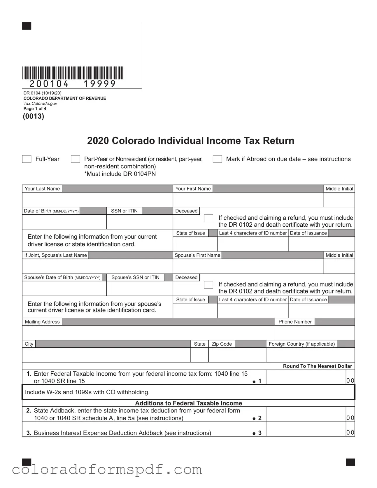 Get Colorado 104 Form