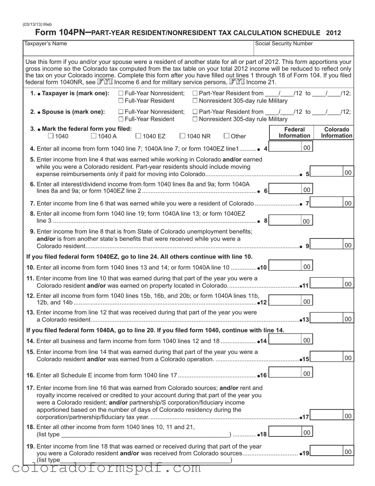 Get Colorado 104Pn Form