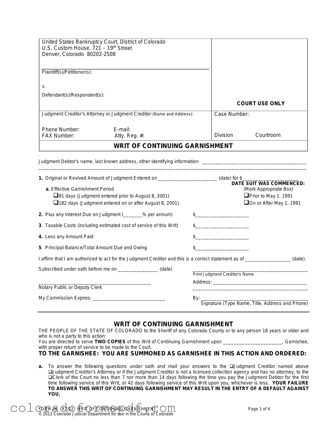 Get Colorado 26 Form