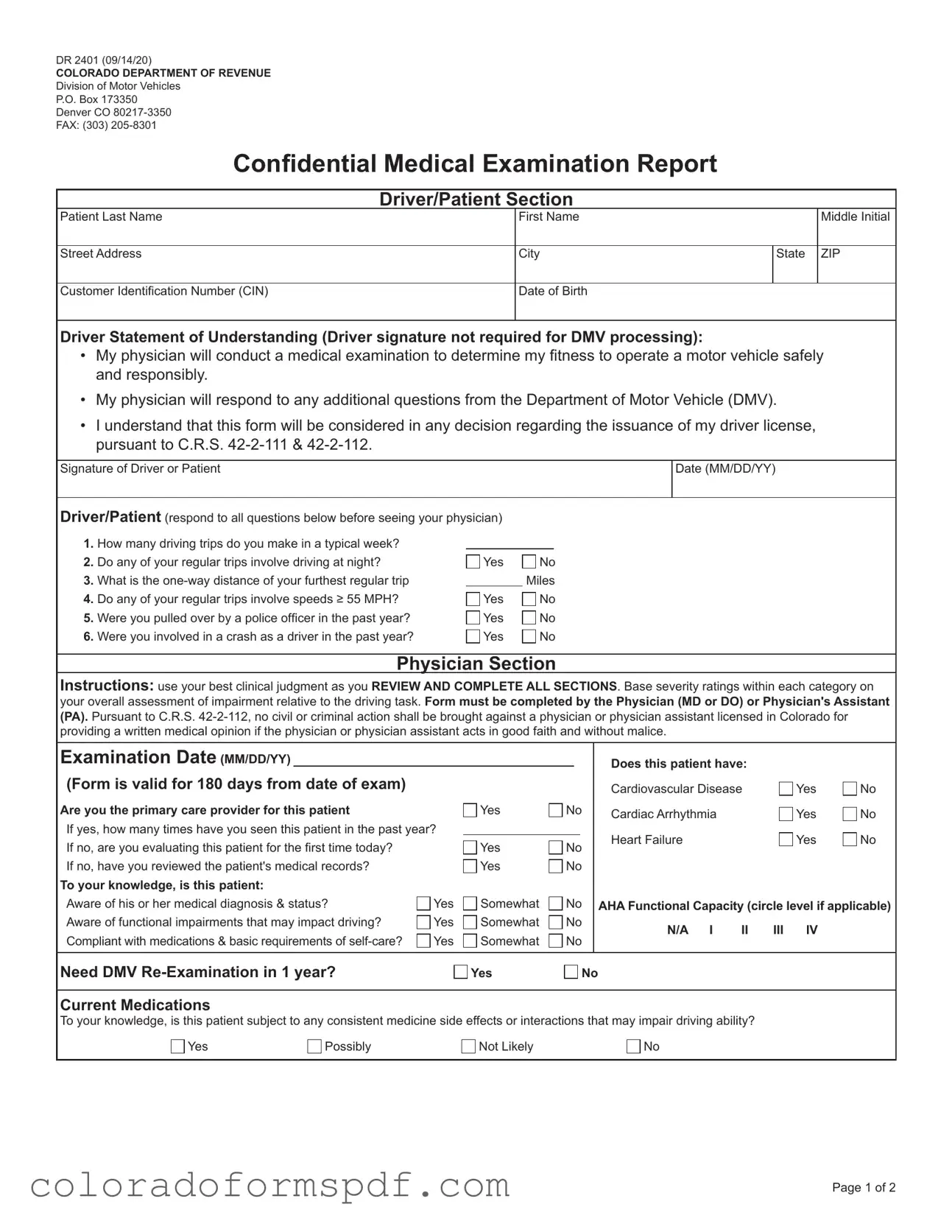Get Colorado Dr 2401 Form