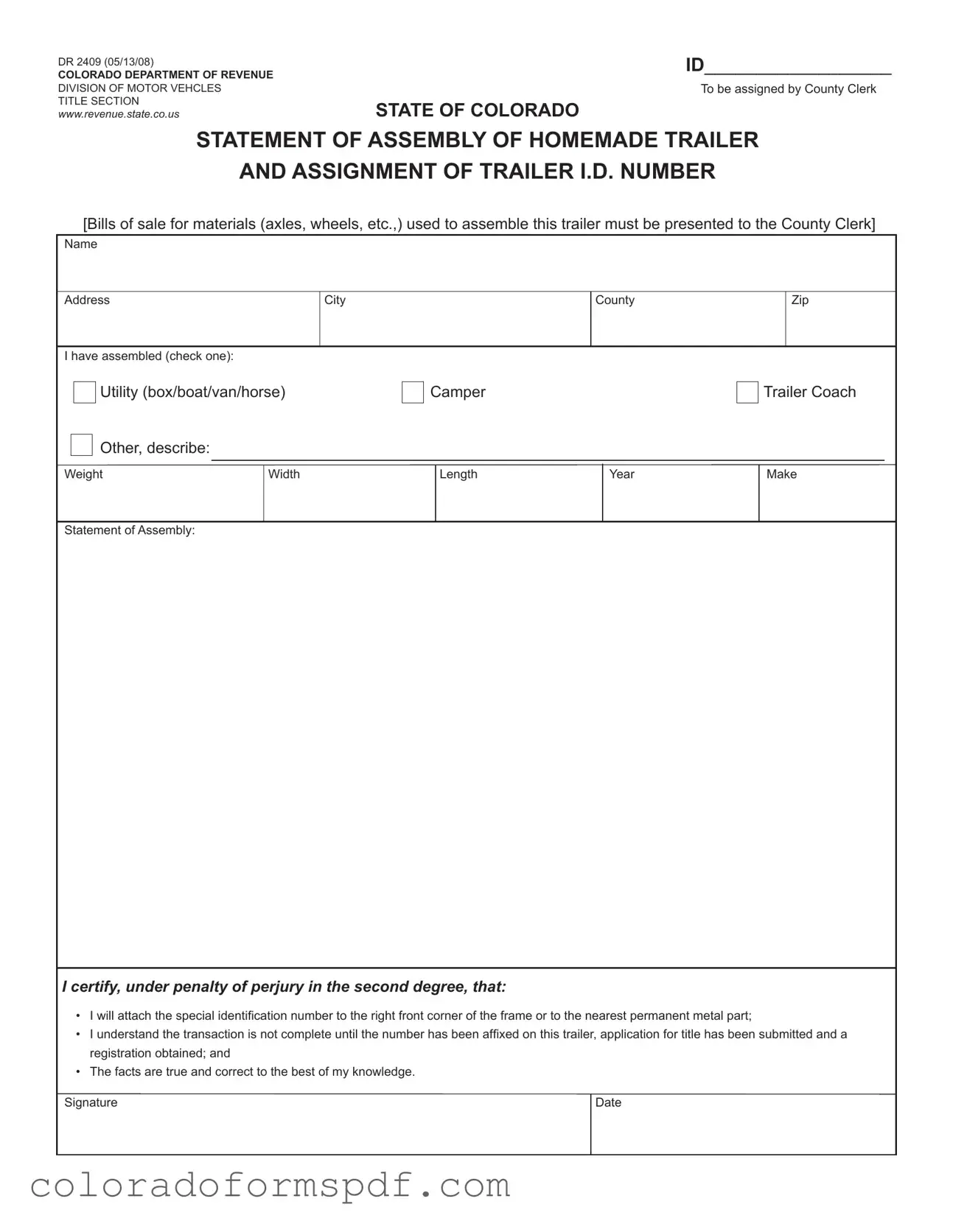 Get Colorado Dr 2409 Form