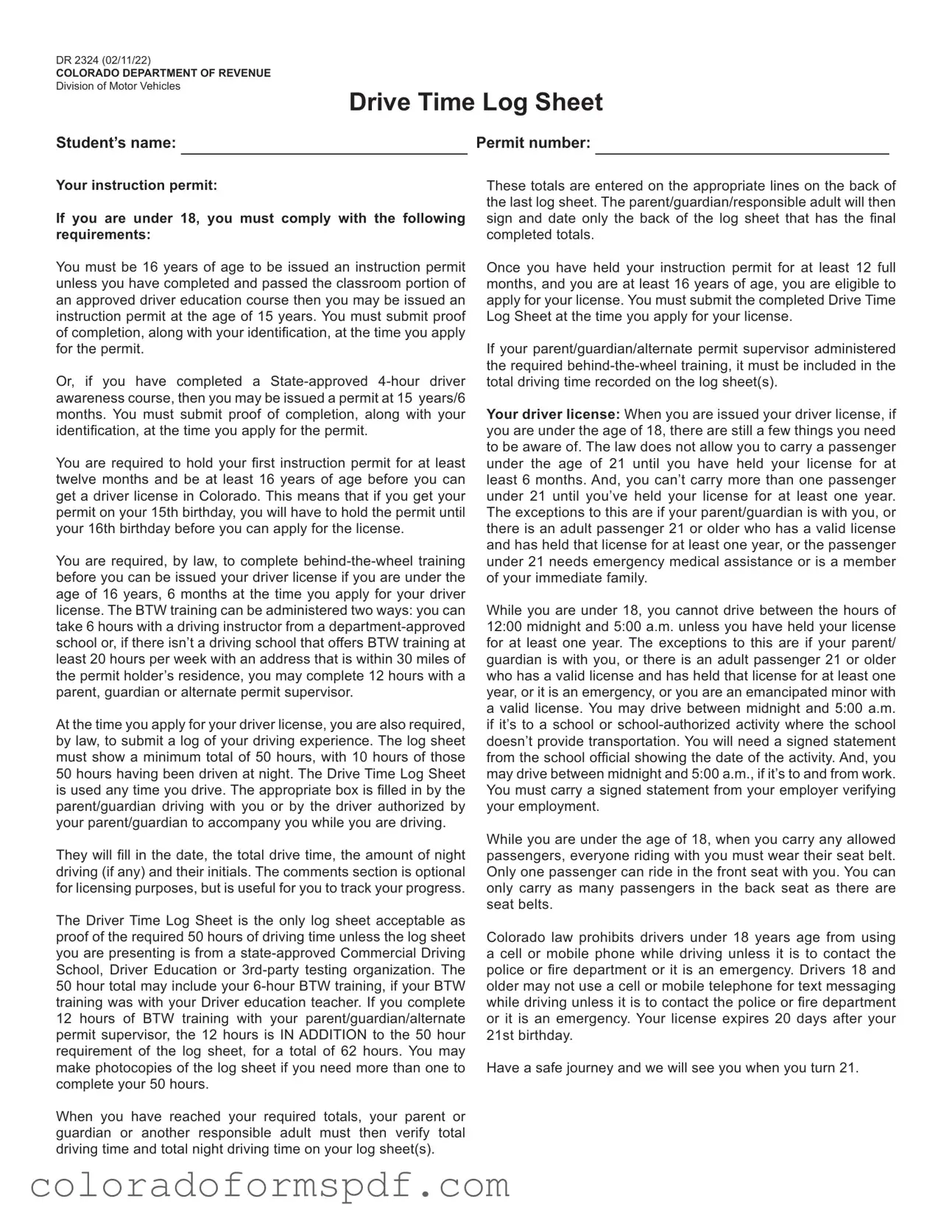 Get Colorado Drive Form