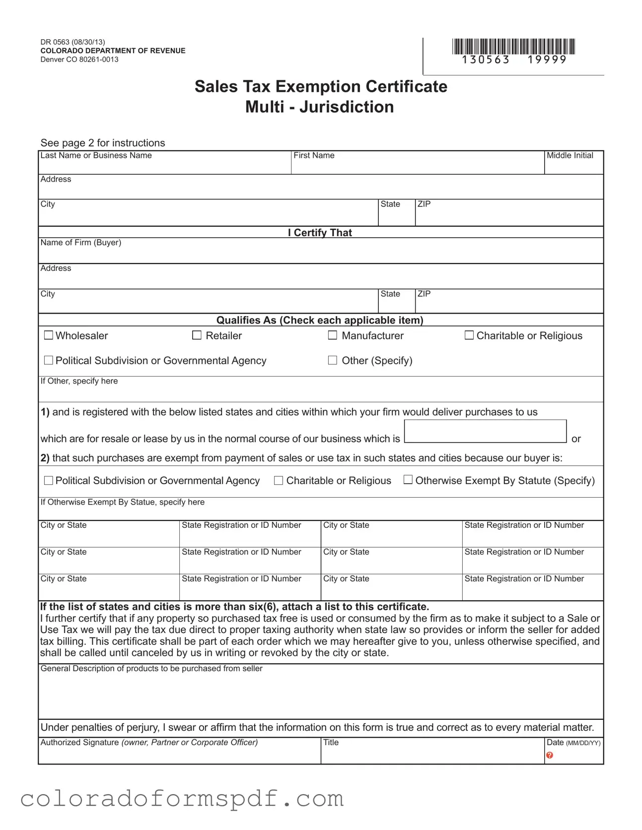 Get Colorado Exemption Form