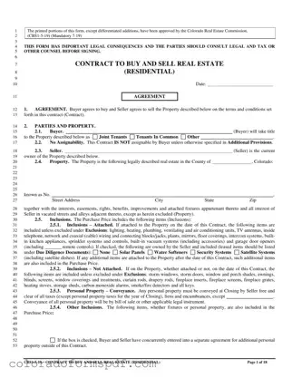 Get Colorado Contract Real Residential Form