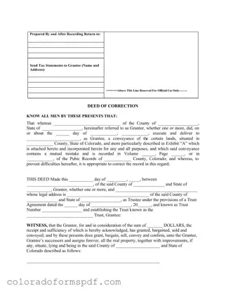 Get Colorado Correction Form