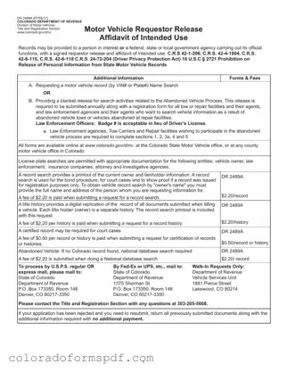 Get Colorado Dr 2489A Form