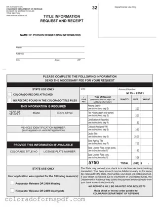 Get Colorado Dr 2539 Form
