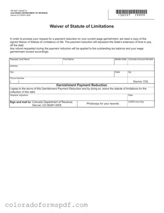 Get Colorado Dr 6597 Form