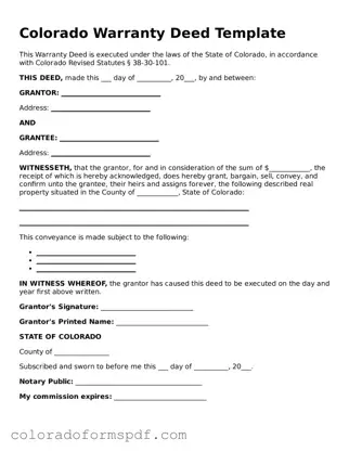 Official Deed Template for Colorado State