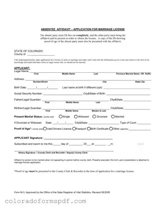 Get M 3 Colorado Form